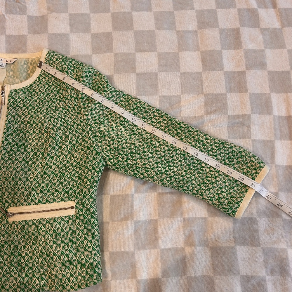CAbi Green and Cream Tweed Blazer - Picture 11 of 11